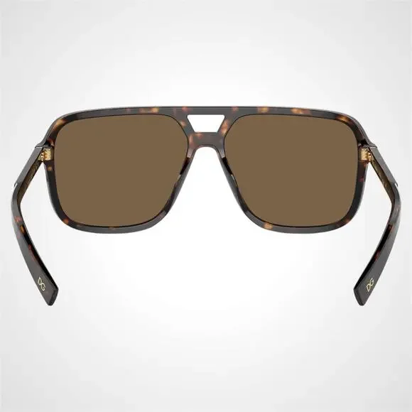 New Dolce & Gabbana Sunglasses Brown Aviator Pilot Gold Metal